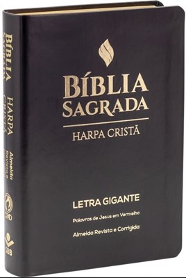 Bíblia Sagrada com letra gigante, edição com letras vermelhas e harpa cristã