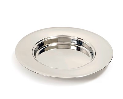 Prato do pão em aço inoxidável e acabamento prateado