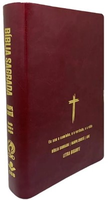 Bíblia Sagrada com harpa cristã e letra gigante