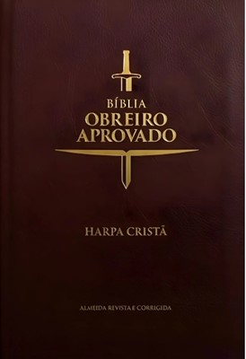 Bíblia obreiro aprovado com harpa cristã