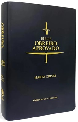 Bíblia obreiro aprovado com harpa cristã