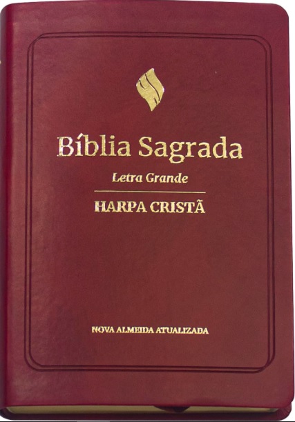 Bíblia Sagrada com letra grande e harpa cristã