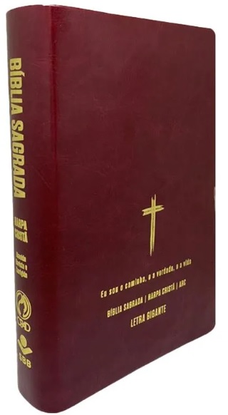 Bíblia Sagrada com harpa cristã e letra gigante
