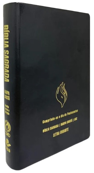 Bíblia Sagrada com harpa cristã e letra gigante