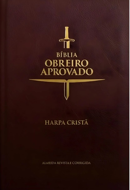 Bíblia obreiro aprovado com harpa cristã
